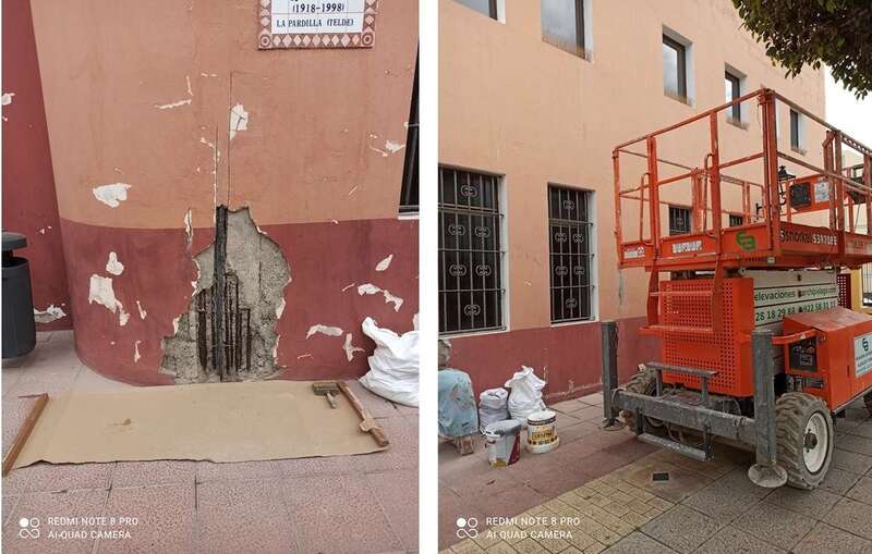 Obras en el local social de La Pardilla/TA.